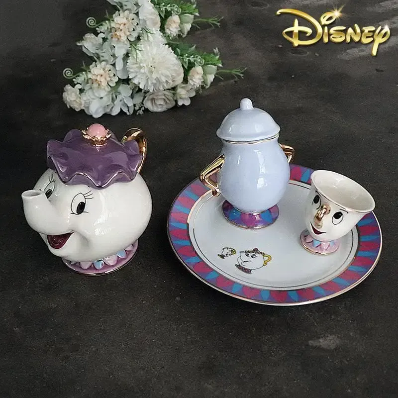 Coffee Tea Sugar Set - Gorąca Czajniczek Kreskówkowa Piękna i Bestia