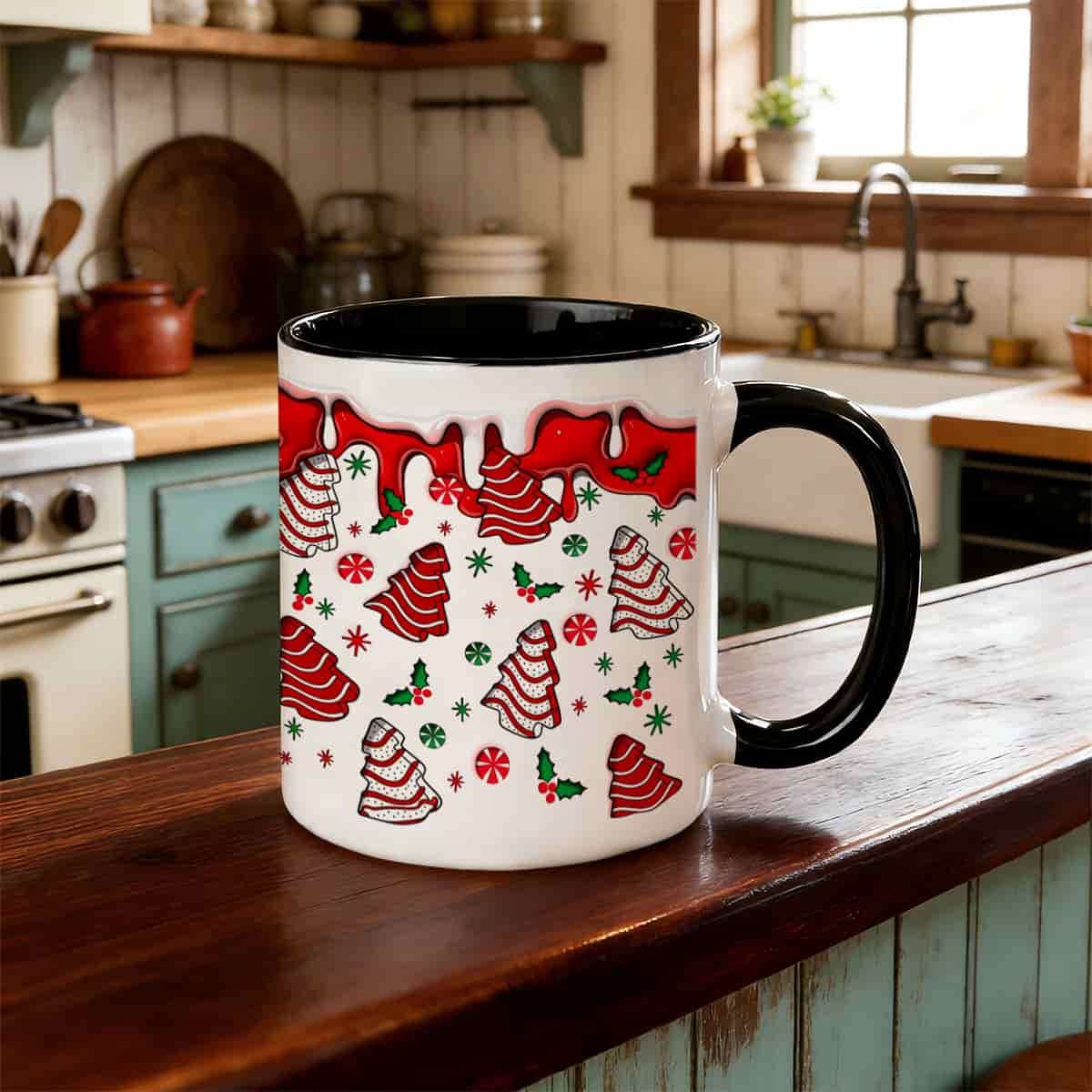 Coffee Tea And Cocoa - 1 szt. ceramiczny kubek świąteczny z