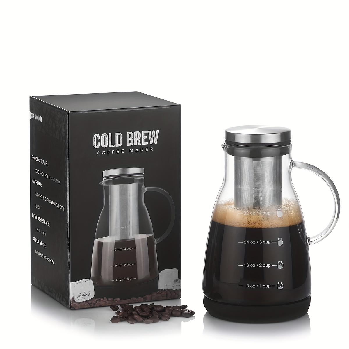Cold Brew Jar - Klasyczny szklany dzbanek do kawy Cold