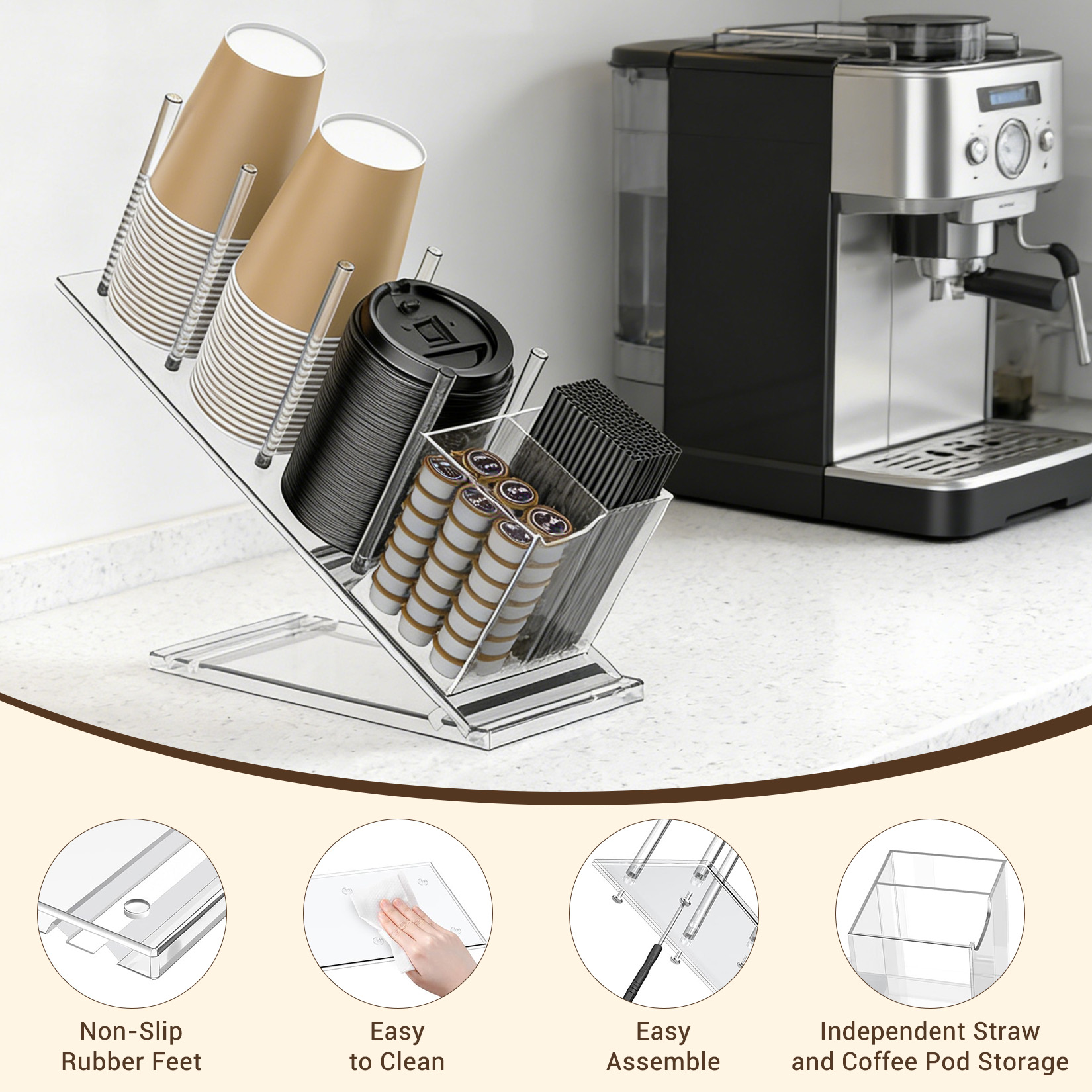 Akrylowy uchwyt na kubki do ka – Coffee Tea Cup recenzja i cena