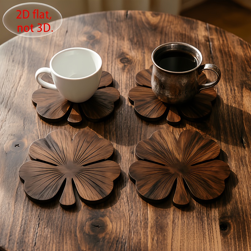 4 sztuki płaskich drewnianych  – Coffee Tea Sugar Set recenzja i cena